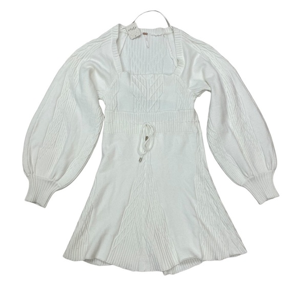NWT Free People Emmaline Mini Dress in White Medium - Picture 3 of 10